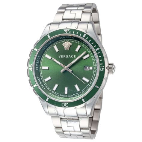 versace ve3a01022|Versace Hellenyium Quartz Green Dial Men's Watch VE3A01022.